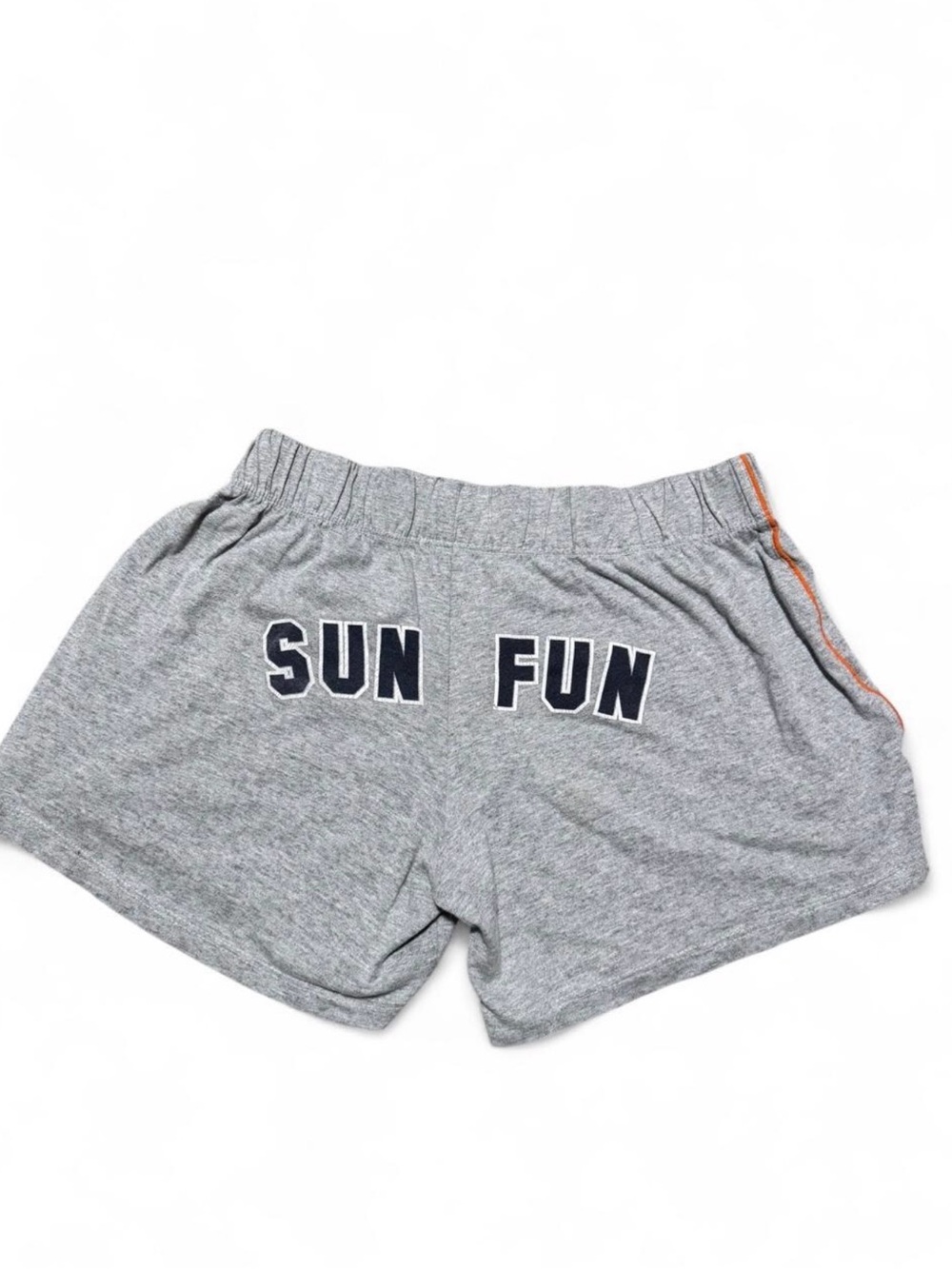 Women's Grey Athletic Lounge Shorts with Orange Trim